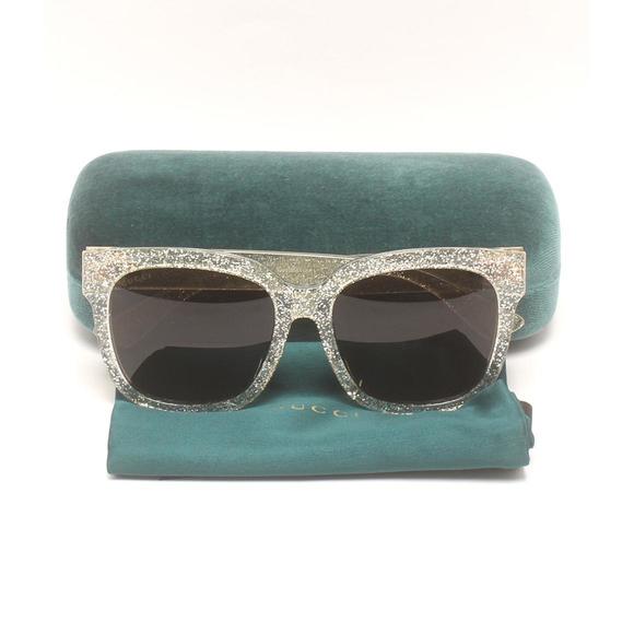 Gucci Acetate Glitter Sunglasses White - Picture 7 of 7